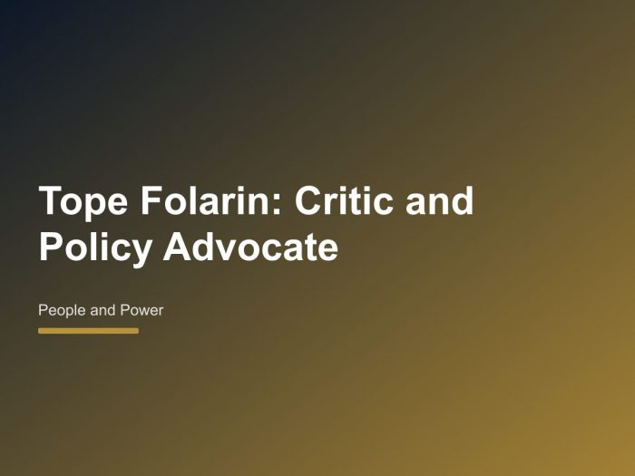 Tope Folarin: Literary Critic and Policy Advocate Shaping Cultural Discourse