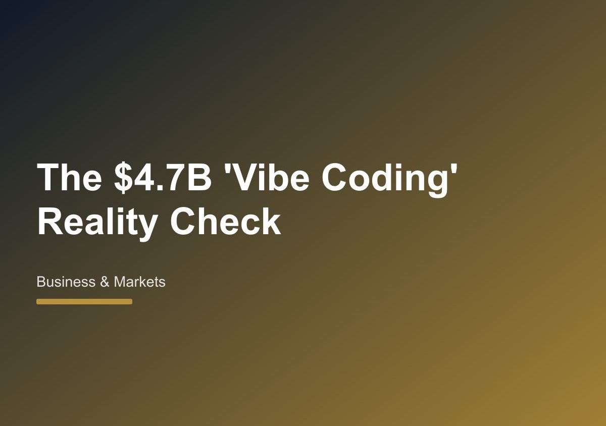 The $4.7 Billion ‘Vibe Coding’ Market, and What the Numbers Actually Support